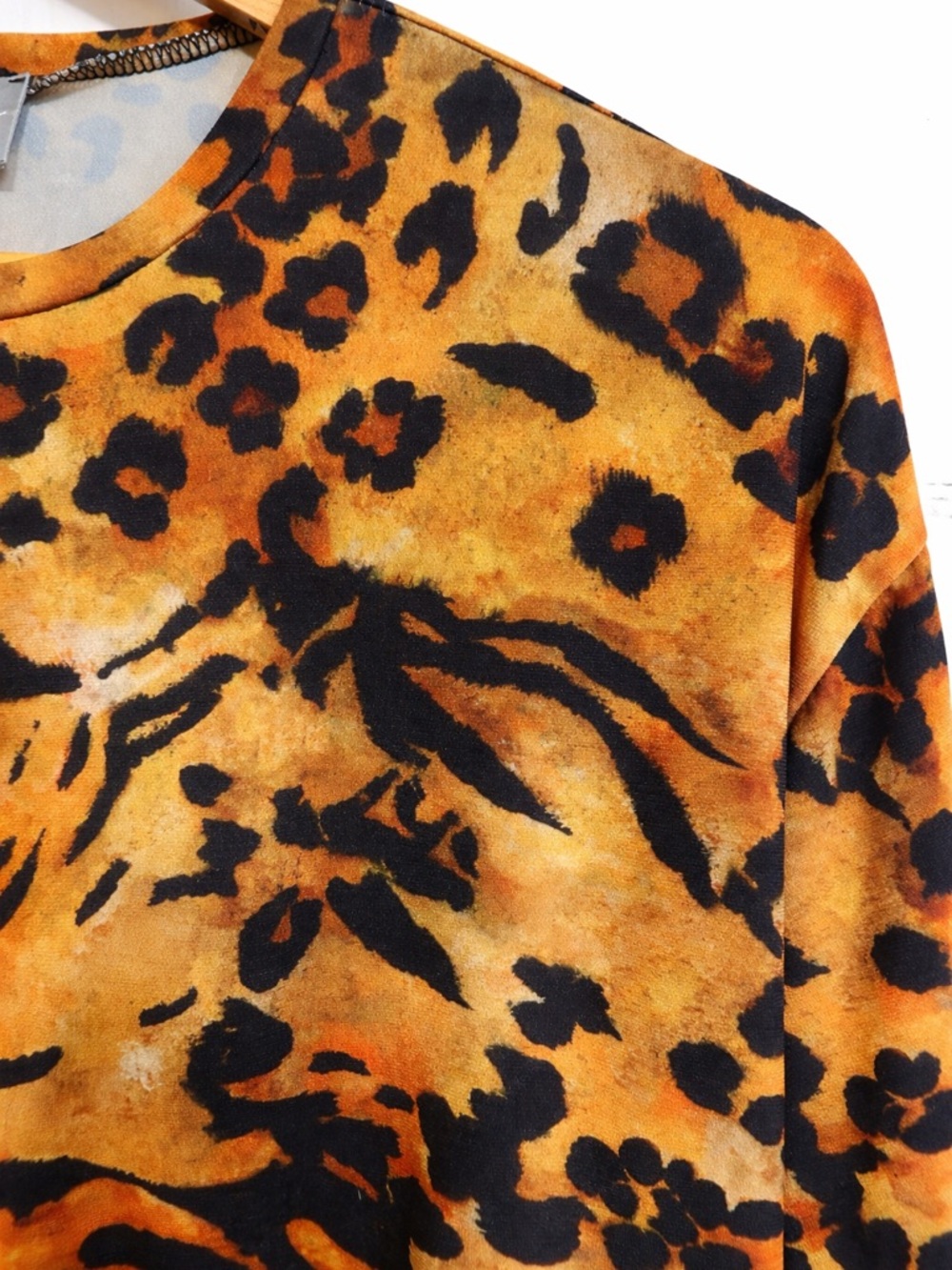 Animal Print Mini Dress Tunic Tee Leopard Tiger Y2K Size 4 - Picture 4 of 6
